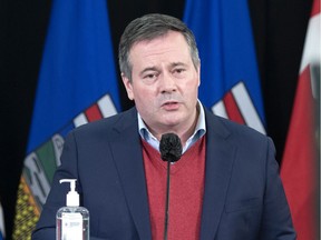 Premier Jason Kenney speaks about holidays rules during a COVID-19 update from Edmonton on Tuesday, Dec. 22, 2020. Kenney announced Thursday the current restrictions on businesses will stay in place until at least Jan. 21. PHOTO BY CHRIS SCHWARZ /Government of Alberta
