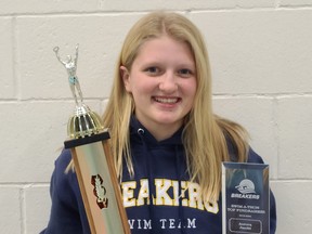 Aurora Jacobi was named Swimmer of the Year by her Breakers Swim Team at a pre-Christmas virtual awards ceremony.