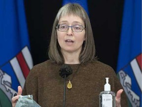 Alberta's chief medical officer of health Dr. Deena Hinshaw. As of Thursday, Jan. 28, AHS reported there were 116 active COVID-19 cases in Strathcona County — 97 cases in Sherwood Park and 19 cases in the rural county. Two more Park residents died from the virus this week, bringing the county's COVID-19 death toll to 23.
IAN KUCERAK/Postmedia