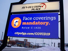 Grande Prairie City Council decided on the fate of its temporary face covering (mask) bylaw Monday prior to the bylaw’s expiration Jan. 31. RANDY VANDERVEEN