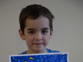 Noah Doyle, a Grade 1 student at Holy Spirit Catholic School, entered into a contest he saw on social media for Goldfish Canada that asked participants to feed their imagination. Photo Supplied