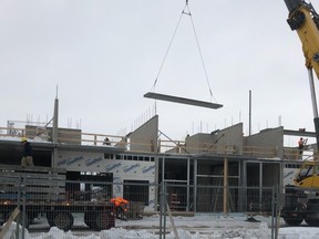 Work has begun on the third-storey of Owen Sound Housing Company’s apartment complex project at Odawa Heights. SUPPLIED
