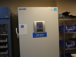 A specializer freezer to store the Pfizer-BioNTech vaccine at the required -80C temperature was donated by Bruce Power to Huron Perth Public Health. File photo