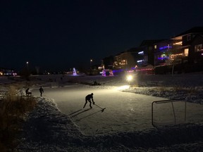 Skaters enjoy some outdoor fun at the Ponds of Light outdoor ice surfaces. Photo by Chris Robertson.