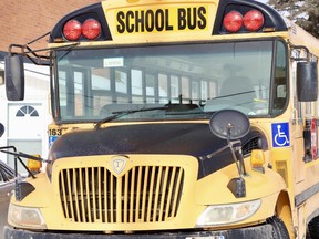 A school bus in Sudbury, Ontario.