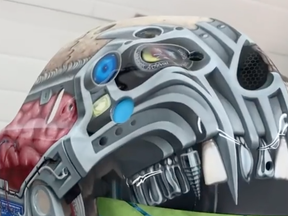 Screenshot from Instagram account of Jordon Bourgeault, artist working on Carey Price's new mask.