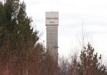 Vale’s Number Nine Shaft at Stobie Mine will came down last month. This activity follows the demolition of two other shafts at the site last week in Sudbury, Ont. John Lappa/Sudbury Star/Postmedia Network