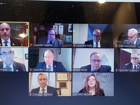 Belleville city council met virtually on Zoom Monday. YOUTUBE