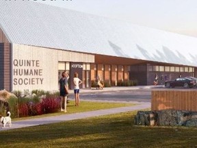 Quinte Humane Society is in desperate need of new facilities, so much so the board of directors has reduced its budget for a new shelter from $9.96 million to $5 million. To date they have raised just over $3 million.
ARTIST RENDERING