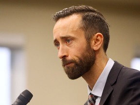 Hastings-Lennox and Addington Conservative MP Derek Sloan speaks before Hastings County council Thursday, October 31, 2019 in Belleville, Ont. Luke Hendry/The Intelligencer/Postmedia Network