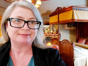 Belleville's new manager of museum services, Jennifer Lyons, snapped this self-portrait in the upstairs second bedroom of Glanmore National Historic Site.