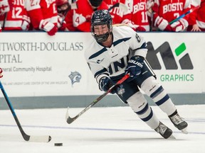 Brantford's Nicole Kelly, a freshman at the University of New Hampshire, was recently named the NCAA Hockey East's rookie of the month for November/December.