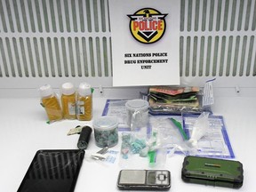 Six Nations police seized fentanyl in a raid that led to the arrest of seven people.