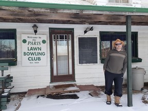 Rick Brzosowski, president of the Paris Lawn Bowling Club, stands outside the clubhouse.