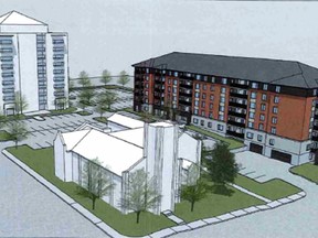 An artist's concept shows the planned seniors' residential development at the former St. Vincent de Paul Hospital site. (CITY OF BROCKVILLE)