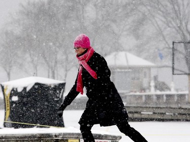 Isabelle Bouchard skates on Tunnel Bay on Tuesday afternoon. She was among the local residents who enjoyed the amenity for the first time in roughly a quarter century. (RONALD ZAJAC/The Recorder and Times)