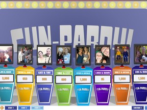 Game Show Trivia offers a game called Fun-Pardy!, a game inspired by Jeopardy!