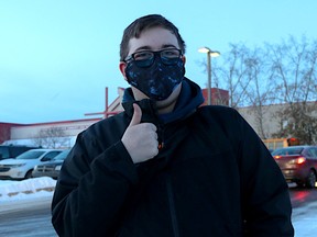 Chris Wenger, a Grade 11 student at Father Mercredi High School, on Monday, January 11, 2021. Sarah Williscraft/Fort McMurray Today/Postmedia Network