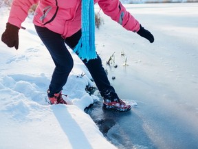 It's tempting in mid-January to step onto ice, but also extremely dangerous, because of the above-average temperatures that have prevailed so far in 2021.Handout/Cornwall Standard-Freeholder/Postmedia Network

Handout Not For Resale