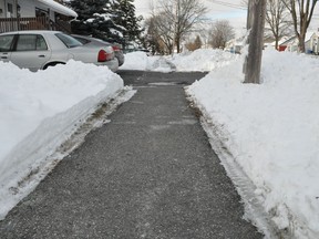 Residents of Cornwall's Dunkirk Street have received about eight sidewalk obstruction tickets over the past month. The issue has to do with the sidewalks themselves according to one resident. Photo taken on Monday January 18, 2021 in Cornwall, Ont. Francis Racine/Cornwall Standard-Freeholder/Postmedia Network