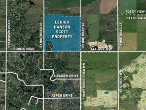 Lehigh Hanson’s map of their proposed aggregate facility, projected to be mined in six phases.