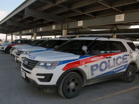 Kingston Police cruisers at the force's station on Division Street in Kingston, Ont., on Thursday, February 20, 2020. Steph Crosier/The Whig-Standard/Postmedia Network