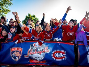 Fans in Renous, N.B., gather during the Kraft Hockeyville event in 2019.