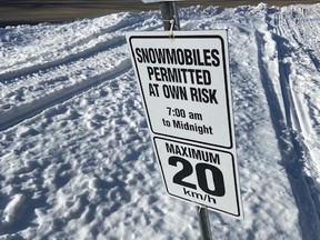 Snowmobiles are now allowed on the Thousand Islands Parkway Waterfront Trail, but only between 7 a.m. and midnight, and only at maximum speeds of 20 kilometre.  
Supplied by Gary Howard.