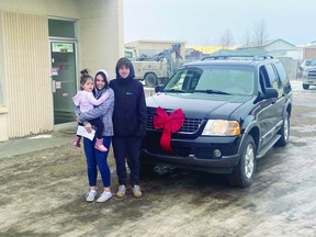 A Leduc-area resident was surprised with a new-to-her car over the holidays. (Supplied)