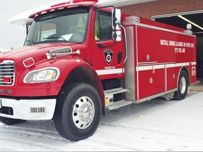 This tanker is one of two vehicles the Sundridge-Strong (Volunteer) Fire Department needs to replace over the next several years. The other is a pumper.   Fire Chief Andrew Torance is putting together a proposal that saves both communities money by buying a tanker with a larger water capacity and a mini pumper.    
Rocco Frangione Photo