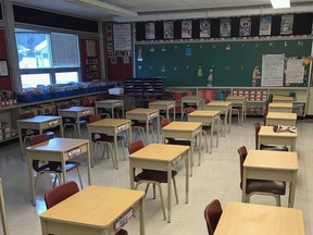 A classroom at Hillcrest Elementary School in Owen Sound awaits the return of students next week.
(supplied photo)