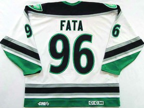 The game-worn jersey that Sault boy Rico Fata Jr. donned as a member of the OHL's London Knights
