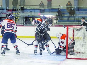 Soo Thunderbirds and Espanola Express, in NOJHL acttion. BOB DAVIES