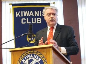 Sarnia Mayor Mike Bradley is pictured in 2020 giving his annual "state of the city" address to the Sarnia-Lambton Golden K Kiwanis Club. This year's address was conducted via Zoom because of the COVID-19 pandemic.