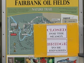 The Fairbank Oil Fields Nature Trail has been closed until summer for bridge repairs. (Submitted)