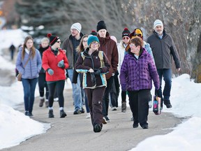 Participants in Spruce Grove are seen here during last year's Coldest Night of the Year fundraiser for the Parkland Food Bank. Due to the ongoing pandemic, this year's Coldest Night of the Year, scheduled for Feb 20, will be a virtual event. For more information visit www.cnoy.org Submitted photo