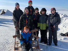 Several members with the 1st Blueberry Scouts in Parkland County, are seen here participating in a version of the amazing race last winter in 2020. Submitted photo