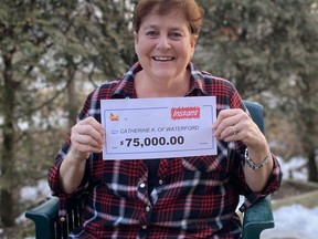 Catherine Keene of Waterford won $75,000 on an instant lottery ticket recently.