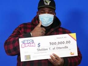 Sheldon Tucker of Otterville won $300,000 recently  in a Big Spin lottery game. (OLG PHOTO)