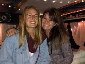 Chryse Nadeau is pictured with her mother, Kim Penton, before travelling to British Columbia this fall. Nadeau died on New Year's Day in Laurier Township while winter camping. Ontario Provincial Police are still investigating. Supplied
