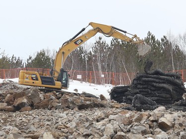 Blasting work continues at a site on Algonquin Road in Sudbury, Ont. on Wednesday January 13, 2021. Extendicare is building a long-term care home that will replace its current facility on Falconbridge Road. John Lappa/Sudbury Star/Postmedia Network