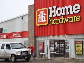 The Home Hardware in Lively is offering curbside pick-up because of the pandemic lockdown order in Ontario. Those restrictions will ease on Tuesday.