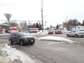 Intersection of Cote Boulevard and Notre Dame Avenue in Hanmer, Ont. on Friday January 15, 2021.