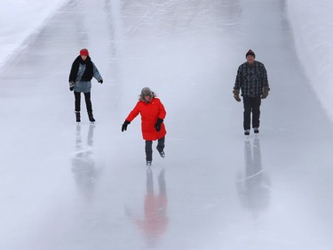 Frigid temperatures didn't stop people from skating at the Queen's Athletic Field skating oval in Sudbury, Ont. on Wednesday January 20, 2021. John Lappa/Sudbury Star/Postmedia Network