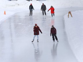 Frigid temperatures didn't stop people from skating at the Queen's Athletic Field skating oval in Sudbury, Ont. on Wednesday January 20, 2021.