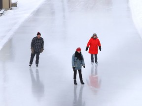 Frigid temperatures didn't stop people from skating at the Queen's Athletic Field skating oval in Sudbury, Ont. on Wednesday January 20, 2021.