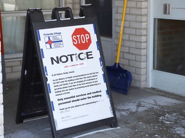 An outbreak remains in effect at the Finlandiakoti apartment building at Finlandia Village in Sudbury, Ont. John Lappa/Sudbury Star/Postmedia Network