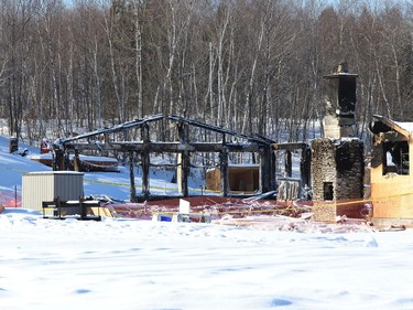 A home on MR 80 in Guilletville was destroyed by fire originating in the basement on Saturday evening. John Lappa/Sudbury Star/Postmedia Network