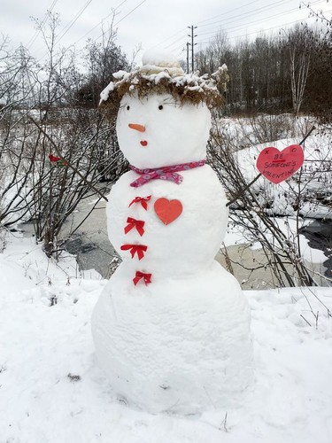 Be Someone's Valentine: Patricia McDowell is the latest winner of the Sudbury Star Outdoors Photo Contest. "This beautiful Valentine's Day snowman is on the trail where I dog walk every day," she wrote. "What a lovely sight during these gloomy, challenging days of COVID. My thanks goes to whoever in the New Sudbury neighbourhood initiates this." McDowell wins two Caruso Club gift cards. Please send your contest entries to sud.outdoors@sunmedia.ca, with a home mailing address so we can send you your prizes. To contact the Caruso Club, call 705-675-1357 or email info@carusoclub.ca.