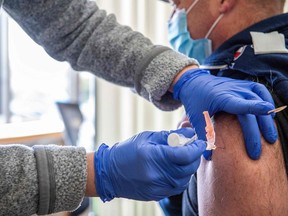An example of the Moderna COVID-19 vaccine. The Wikwemikong Nursing Home on Manitoulin Island will be the first facility in the Sudbury district to receive the Moderna COVID-19 vaccine. JOSEPH PREZIOSO/AFP via Getty Images